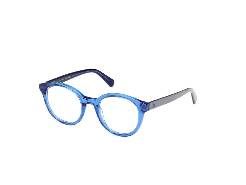 Unisex GU50263 092 Montature da vista Acetato Blu Rotonda Normale