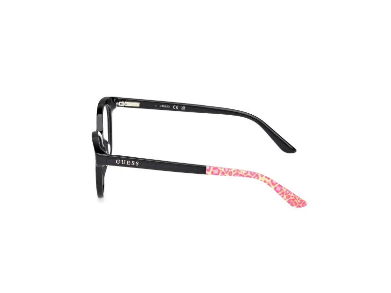 Unisex GU50267 001 Montature da vista Acetato Nero Rotonda Normale miniatura 3