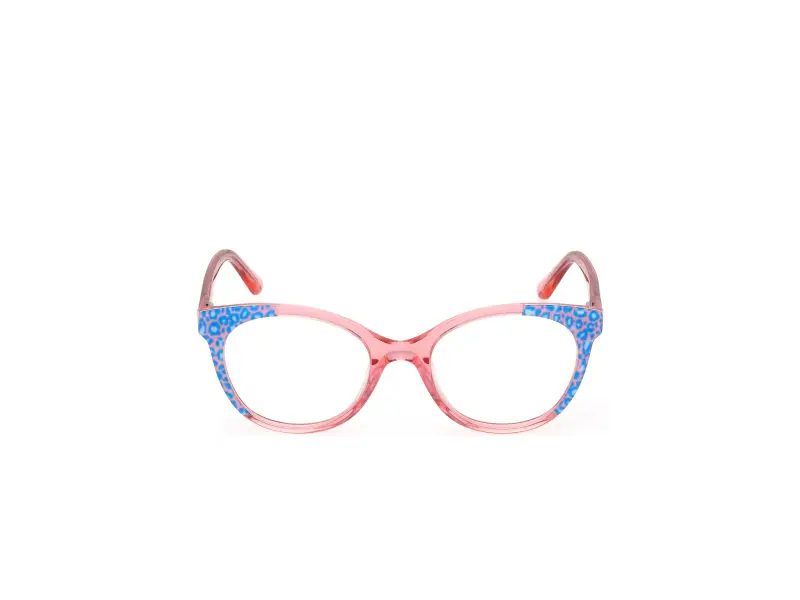 Unisex GU50267 074 Montature da vista Acetato Rosa Rotonda Normale miniatura 2