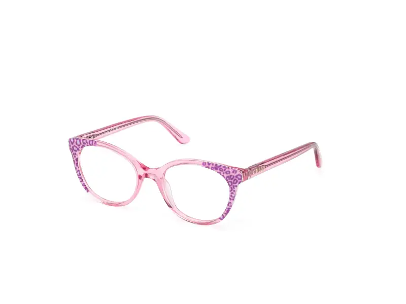 Unisex GU50267 077 Montature da vista Acetato Fucsia Rotonda Normale