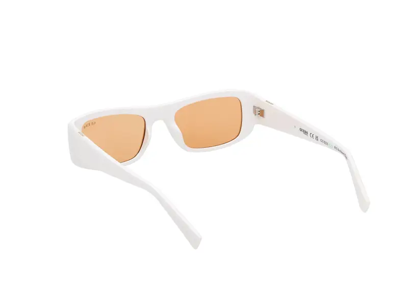 Guess Unisex GU8278 21E Occhiali da sole Acetato Bianco Marrone Squadrata Normale miniatura 2
