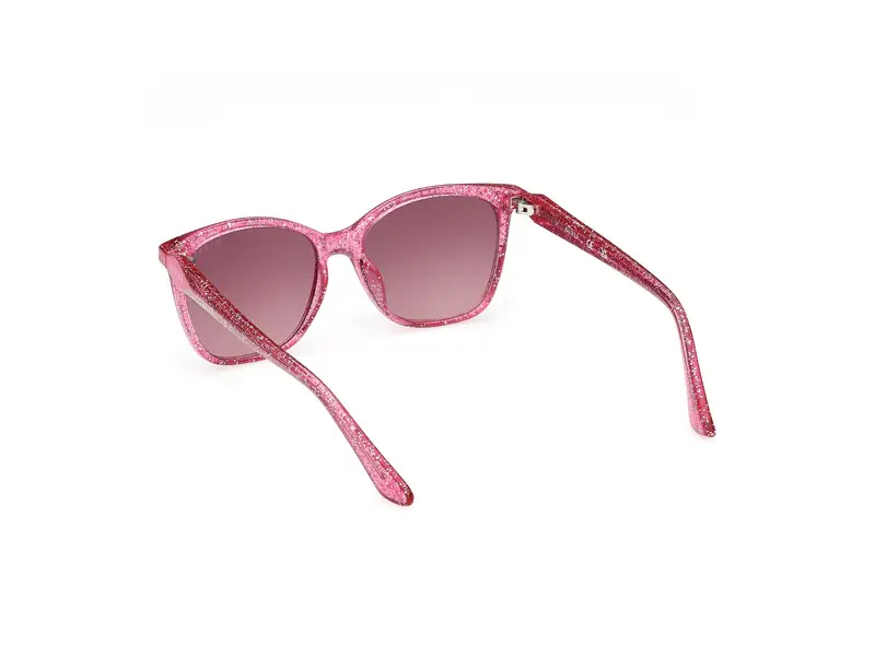 Guess Unisex GU9238 74F Occhiali da sole Iniettato Rosa Marrone Squadrata Normale Sfumato miniatura 3