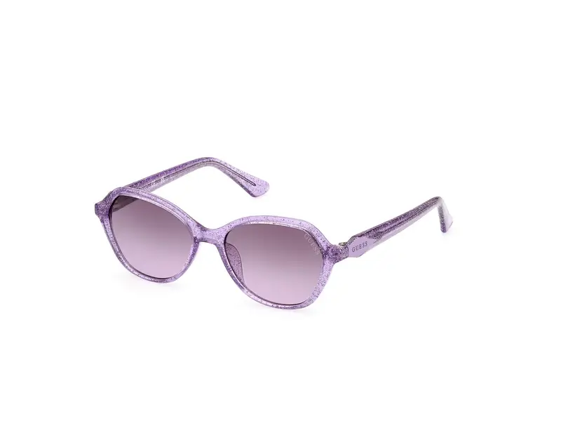 Guess Unisex GU9239 83Z Occhiali da sole Iniettato Viola Viola Geometrica Normale Sfumato