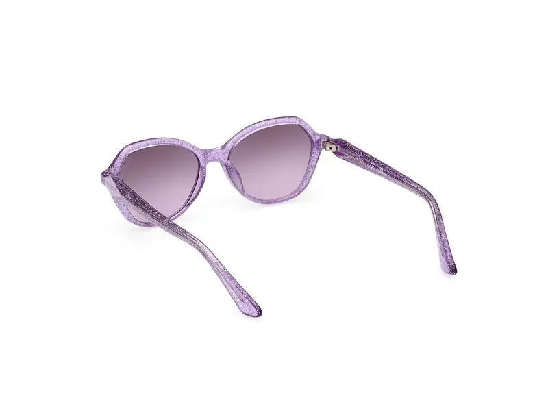 Guess Unisex GU9239 83Z Occhiali da sole Iniettato Viola Viola Geometrica Normale Sfumato miniatura 3