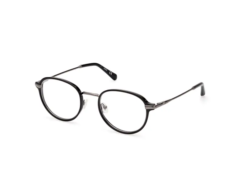 Guess Uomo GU50079 001 Montature da vista Iniettato Nero  Rotonda Normale