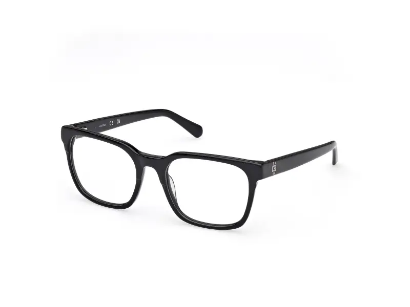 Uomo GU50094 001 Montature da vista Acetato Nero Squadrata Normale