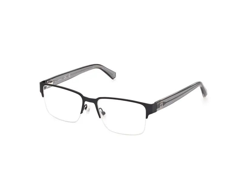 Guess Uomo GU50095 002 Montature da vista Metallo Nero Squadrata Normale