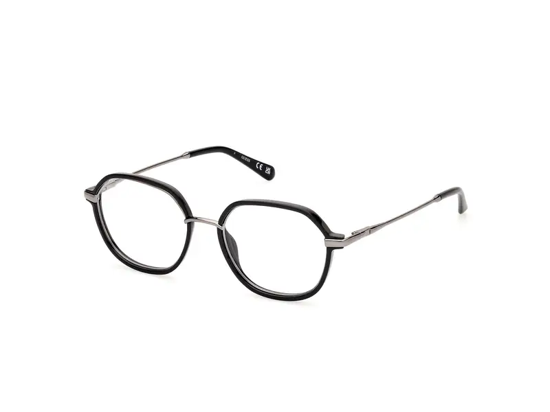 Guess Uomo GU50098 001 Montature da vista Iniettato Nero  Rotonda Normale