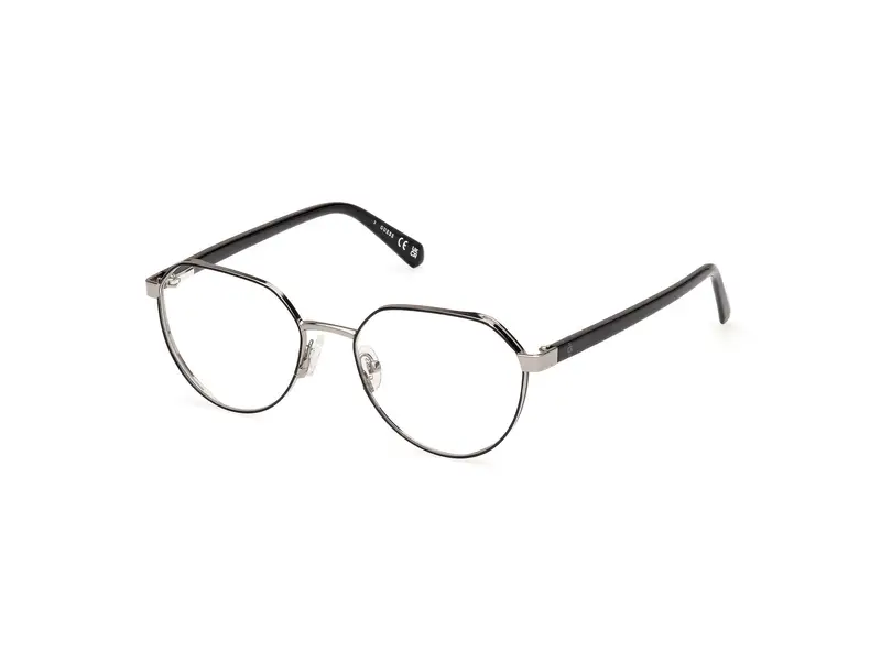 Guess Uomo GU50136 005 Montature da vista Metallo Nero  Rotonda Normale