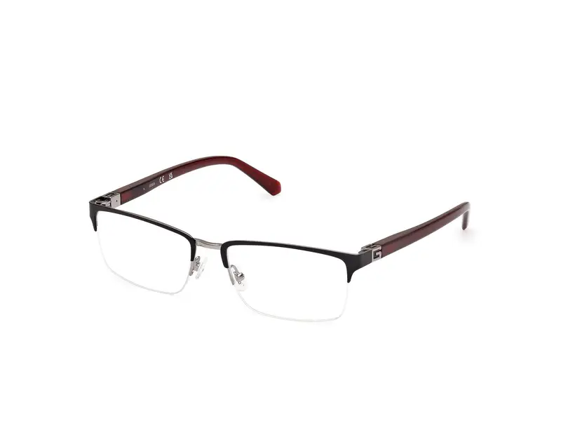Guess Uomo GU50191 002 Montature da vista Metallo Nero  Squadrata Normale