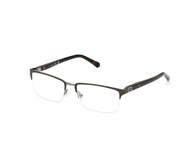 Guess Uomo GU50191 097 Montature da vista Metallo Verde  Squadrata Normale