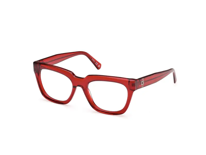 Guess Uomo GU50238 66 Montature da vista Acetato Rosso Squadrata Normale