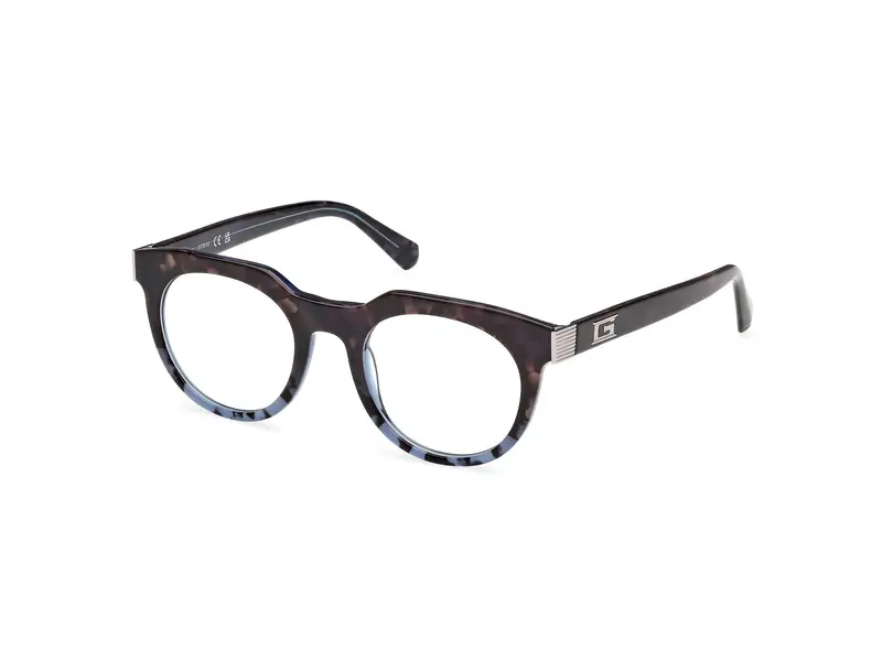 Guess Uomo GU50241 92 Montature da vista Acetato Blu Rotonda Normale