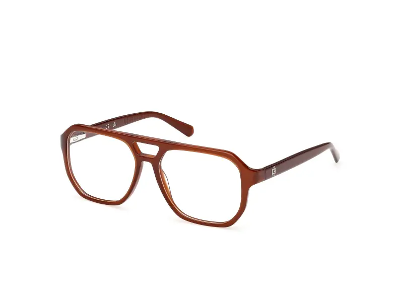 Uomo GU50327 045 Montature da vista Acetato Marrone Squadrata Normale