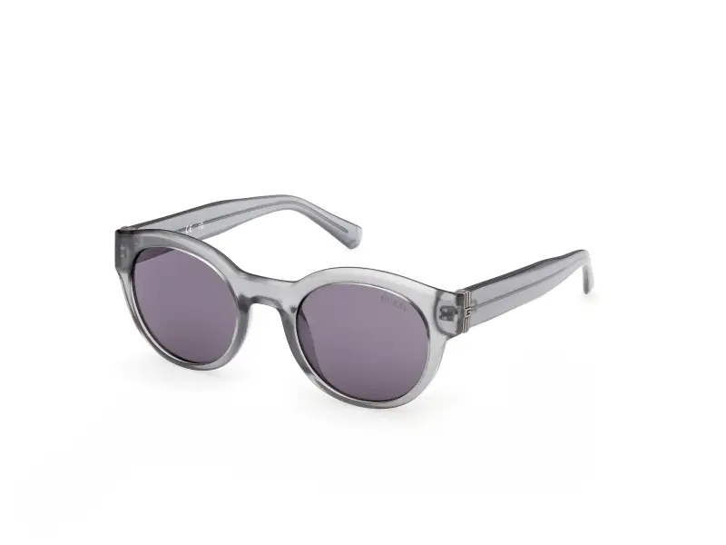 Uomo Guess GU00298 20Y Occhiali da sole Iniettato Grigio Viola Rotonda Normale