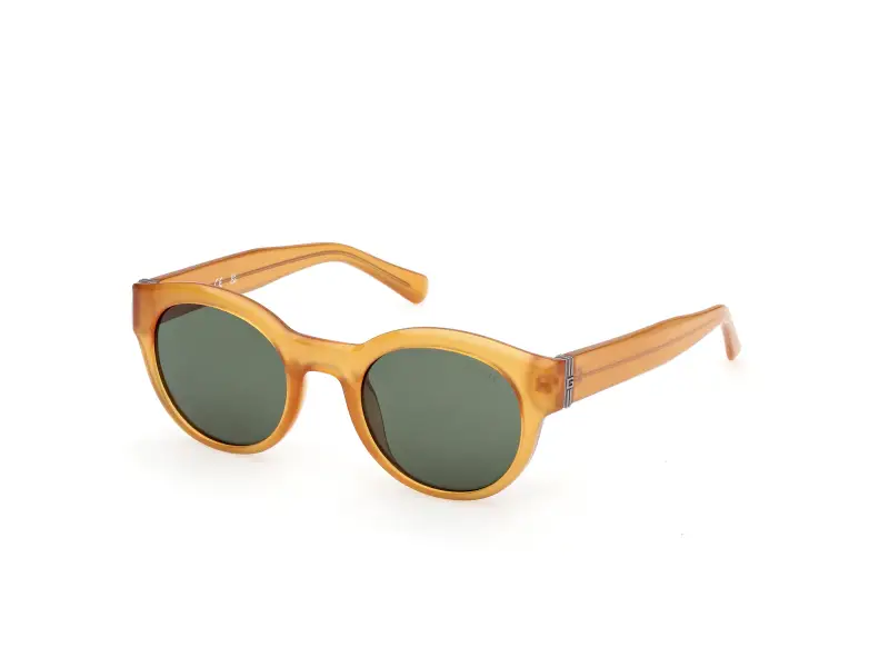 Uomo Guess GU00298 39N Occhiali da sole Iniettato Giallo Verde Rotonda Normale