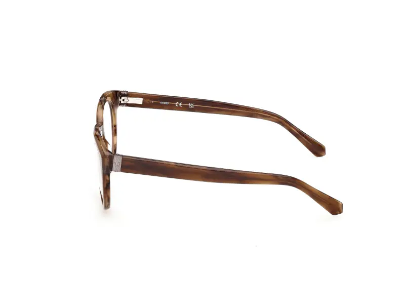 Uomo Guess GU50366 050 Montature da vista Acetato Marrone Rotonda Normale miniatura 3