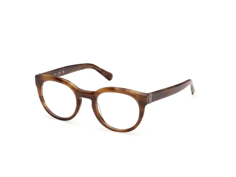Uomo Guess GU50366 050 Montature da vista Acetato Marrone Rotonda Normale
