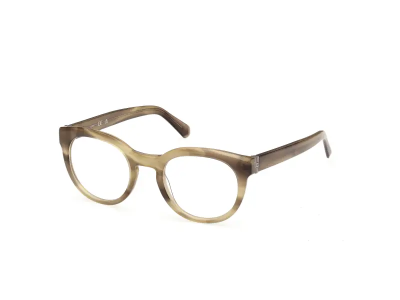 Uomo Guess GU50366 095 Montature da vista Acetato Verde Rotonda Normale