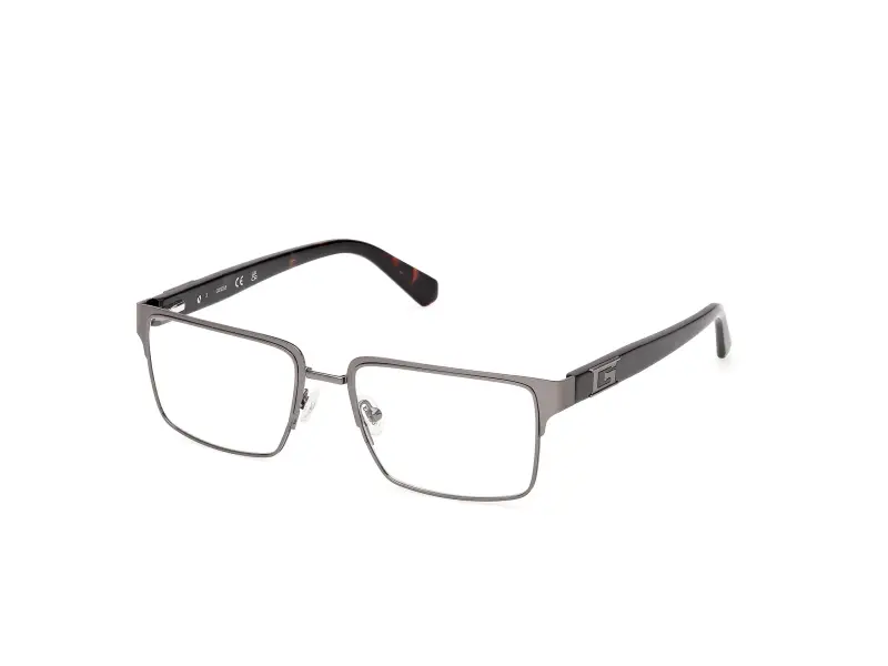 Uomo Guess GU50370 007 Montature da vista Metallo Grigio Squadrata Normale
