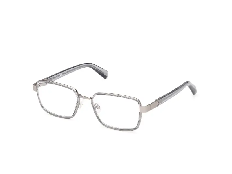 Uomo Guess GU50371 020 Montature da vista Metallo Grigio Squadrata Normale