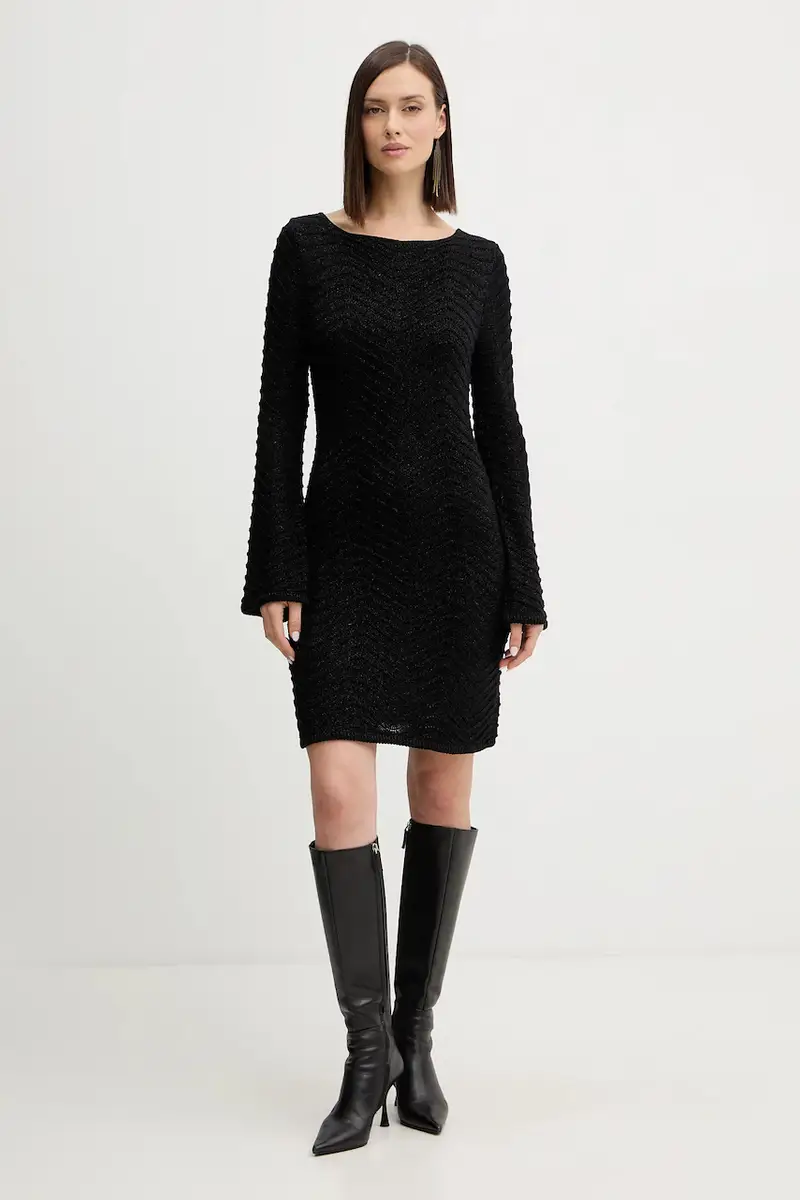 vestito CHEVRON colore nero W5BK83 Z0192 miniatura 2