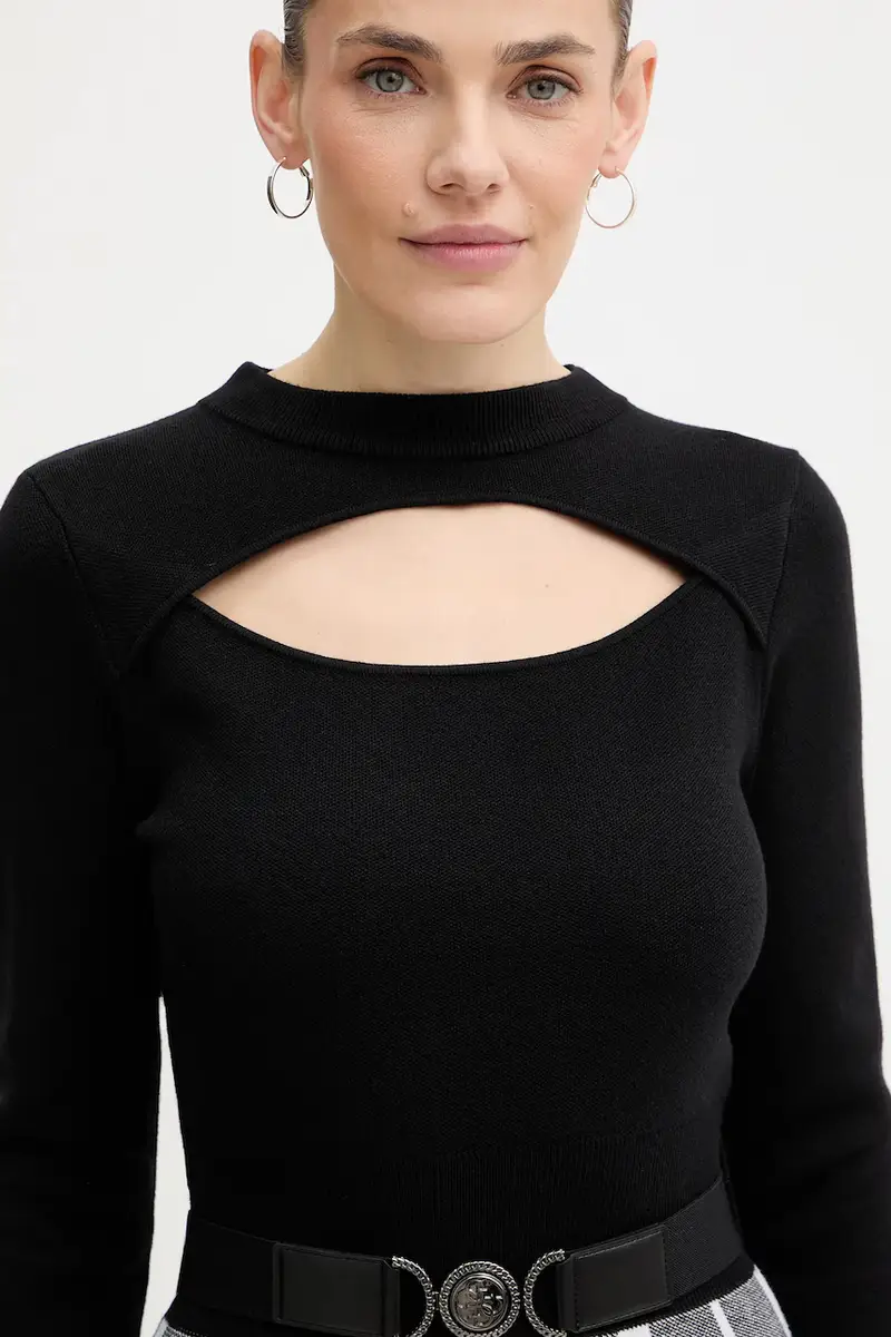 vestito con aggiunta di lana CORALINE Nero miniatura 4