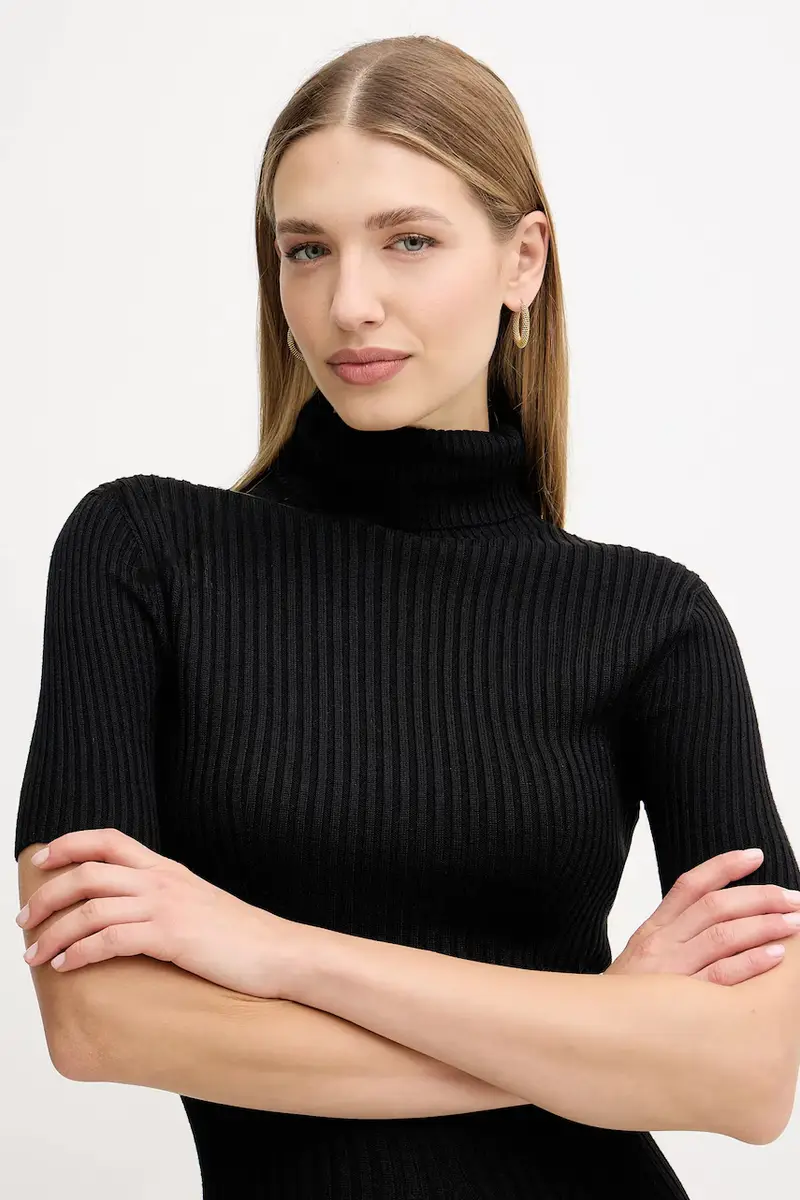 vestito con lana JULIA colore nero W5BK78 Z3OW2 miniatura 4