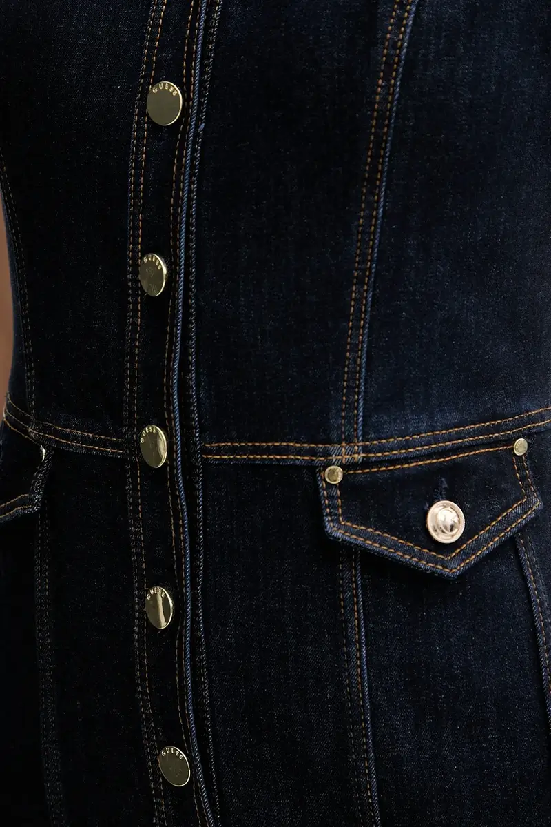 vestito di jeans DESTINY colore blu navy W5YK24 D5PW1 miniatura 5