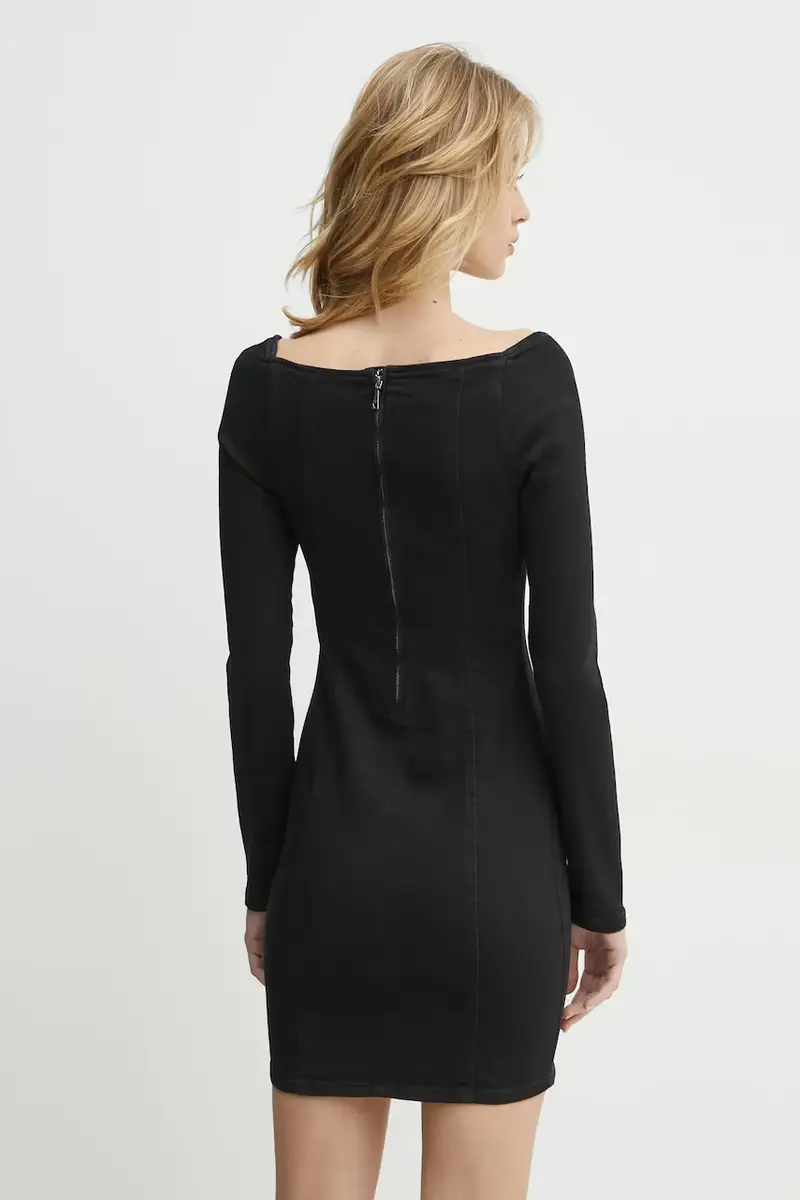 vestito di jeans MOLLY colore nero W5RK84 D4PZ0 miniatura 3