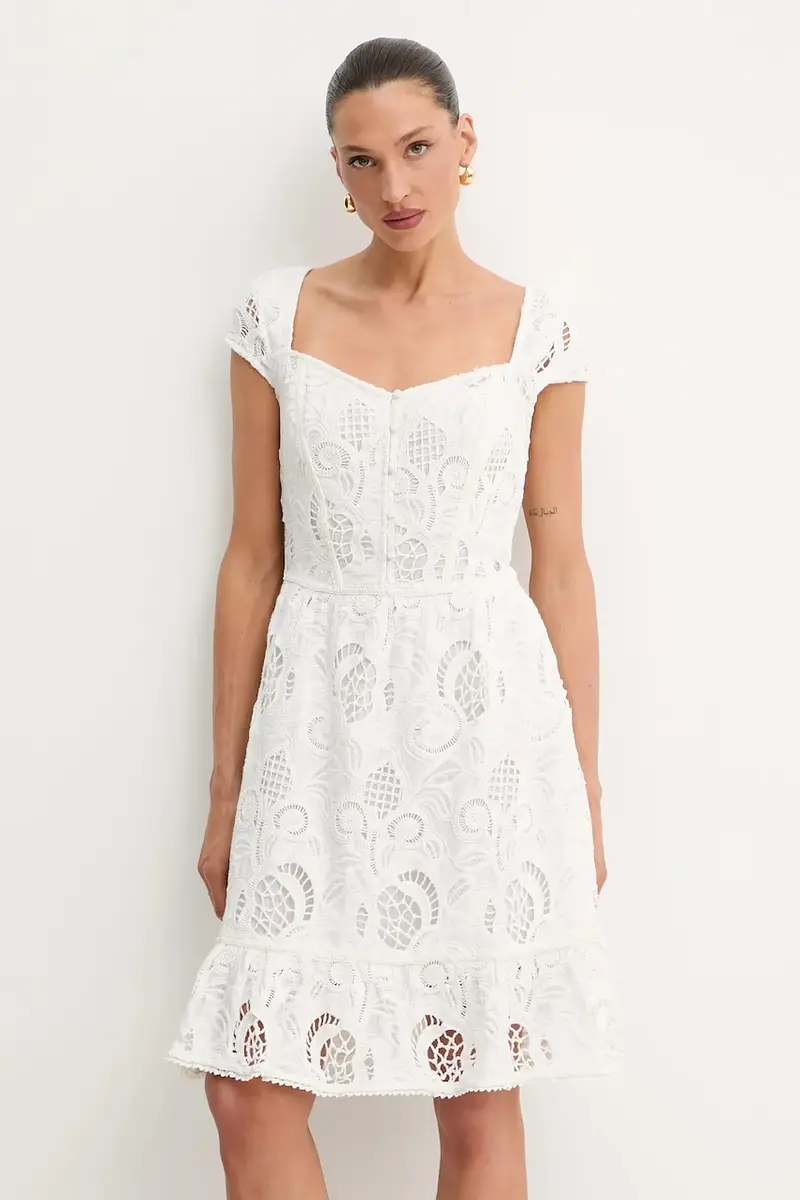 vestito in cotone DOMITILLA colore bianco W5GK50 WH521