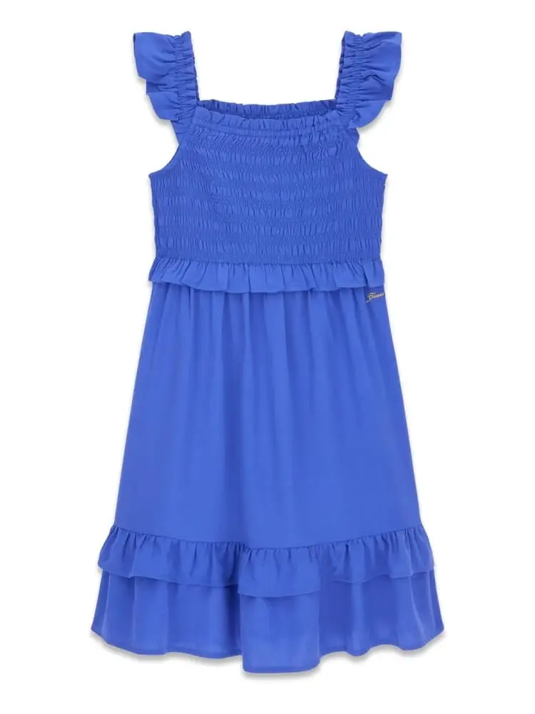 vestito kids/junior in poplin blu