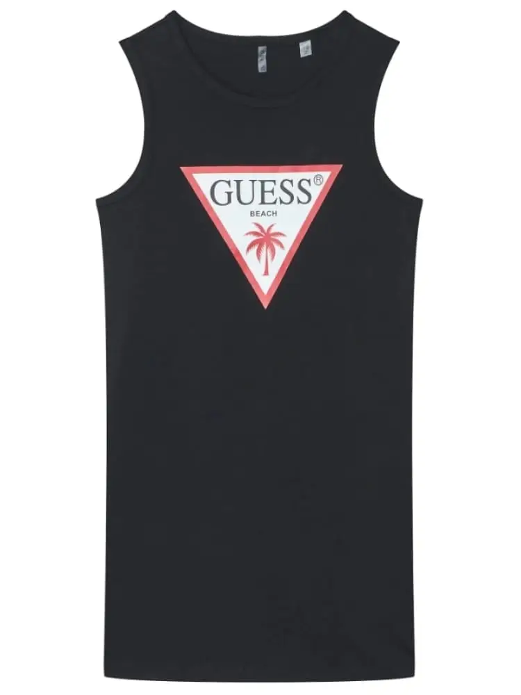 vestito kids/junior senza maniche in cotone nero regular fit