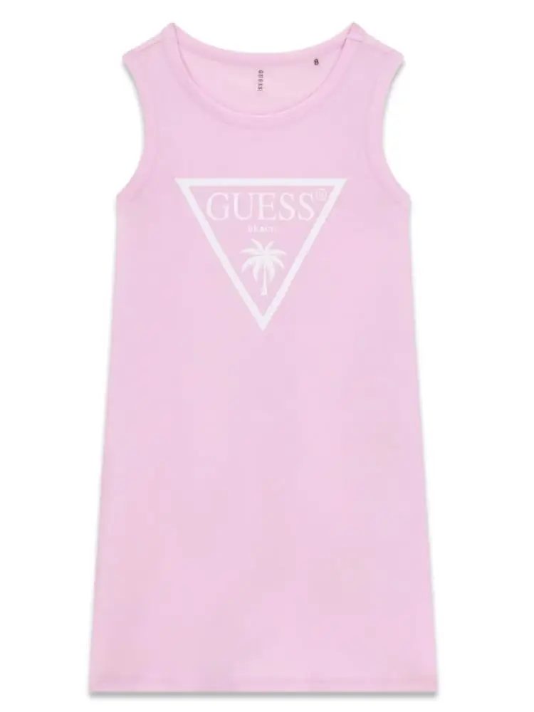 vestito kids/junior senza maniche in cotone rosa regular fit