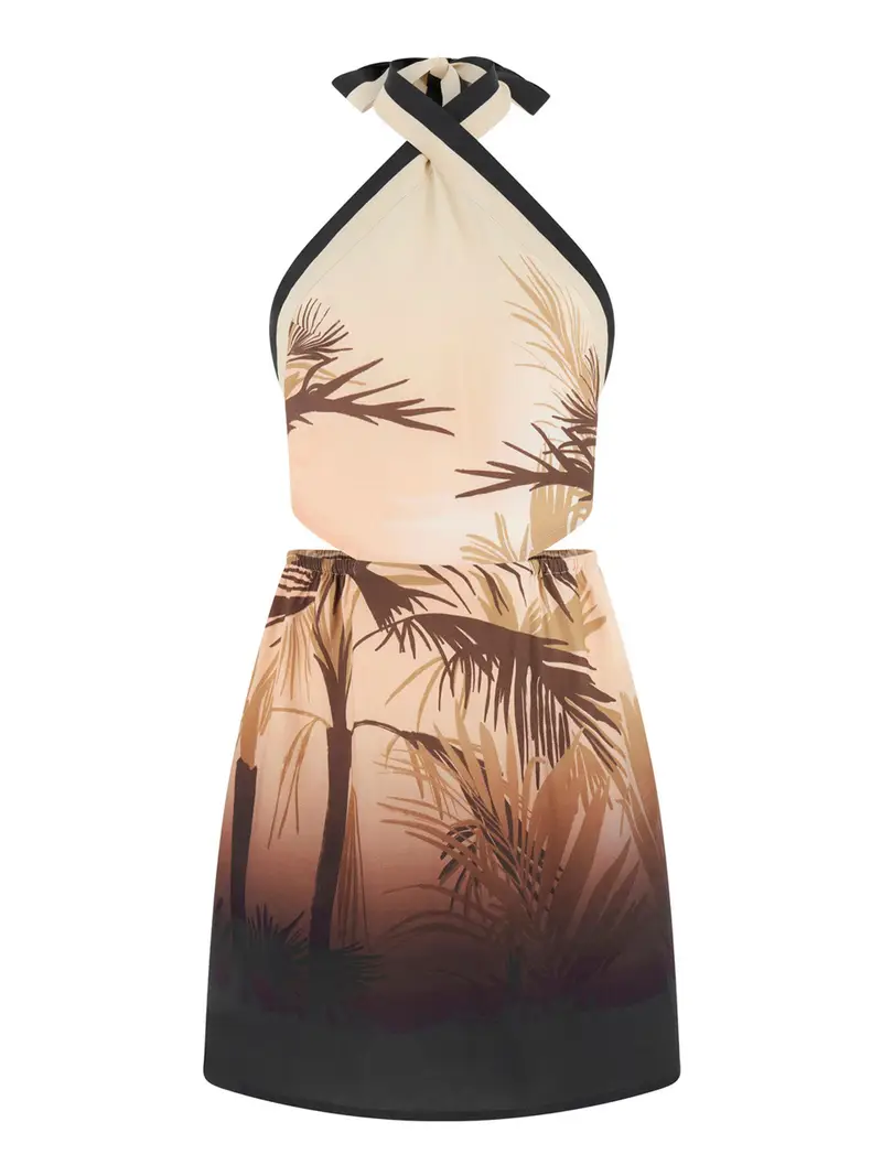 vestito mini guess fleur da donna - multicolore