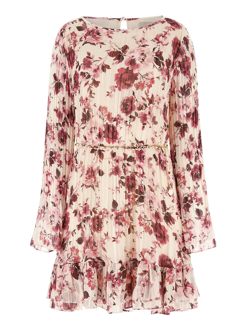 vestito mini guess ilenia pleat da donna - floreale