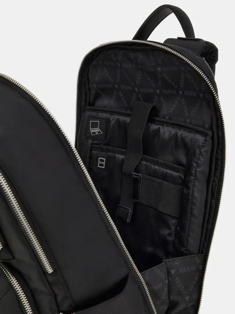 zaino berna in cordura nera con logo miniatura 3