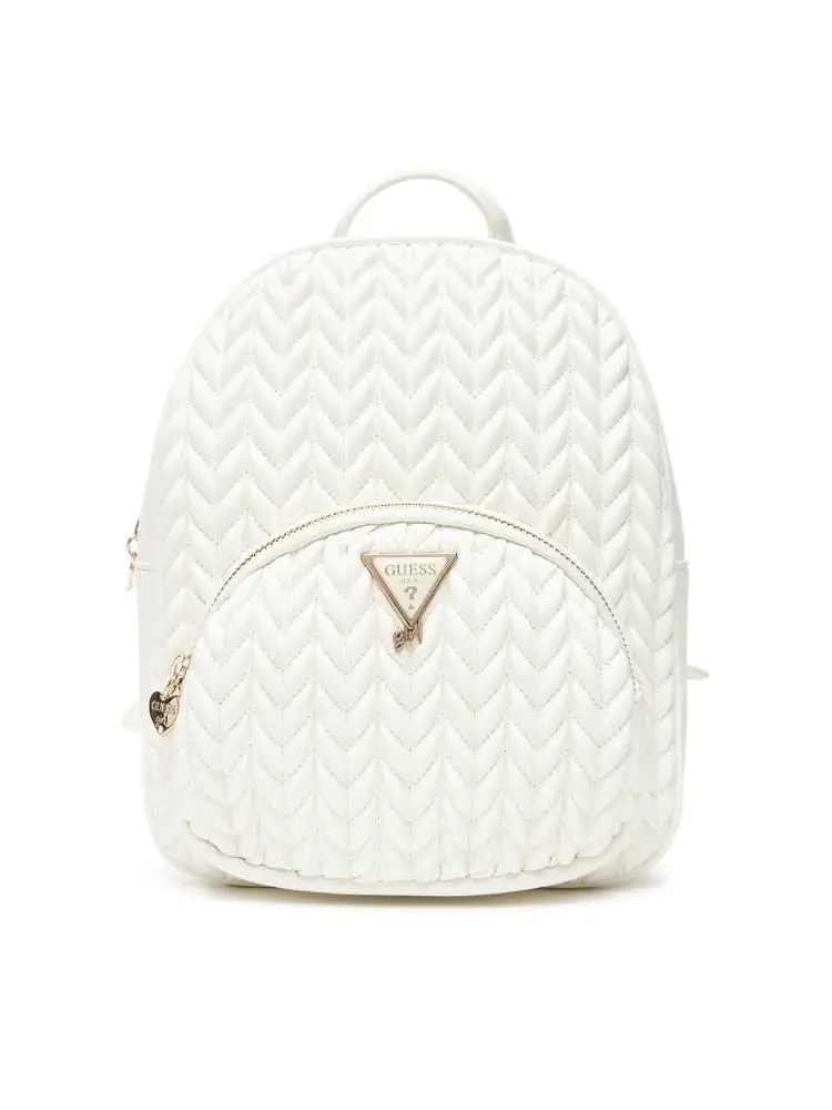 zaino bianco bambina mini logo