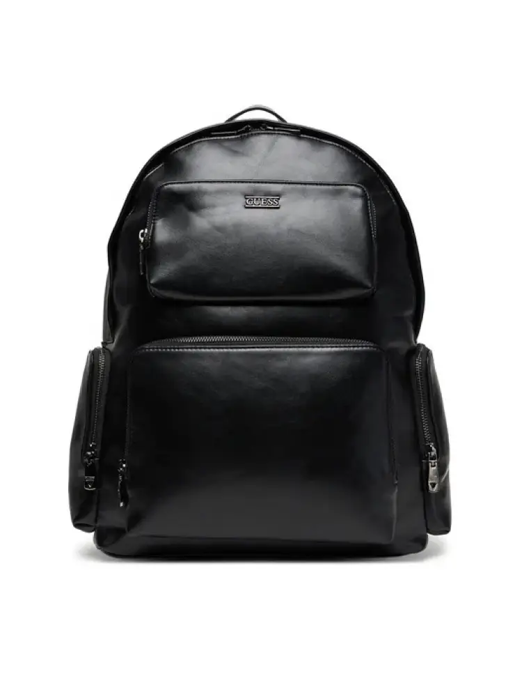 zaino boston multi tscahe in ecopelle nera liscia