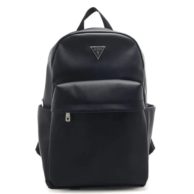 Guess zaino da uomo con targhetta logata sul davanti e tasca con zip blu scuro