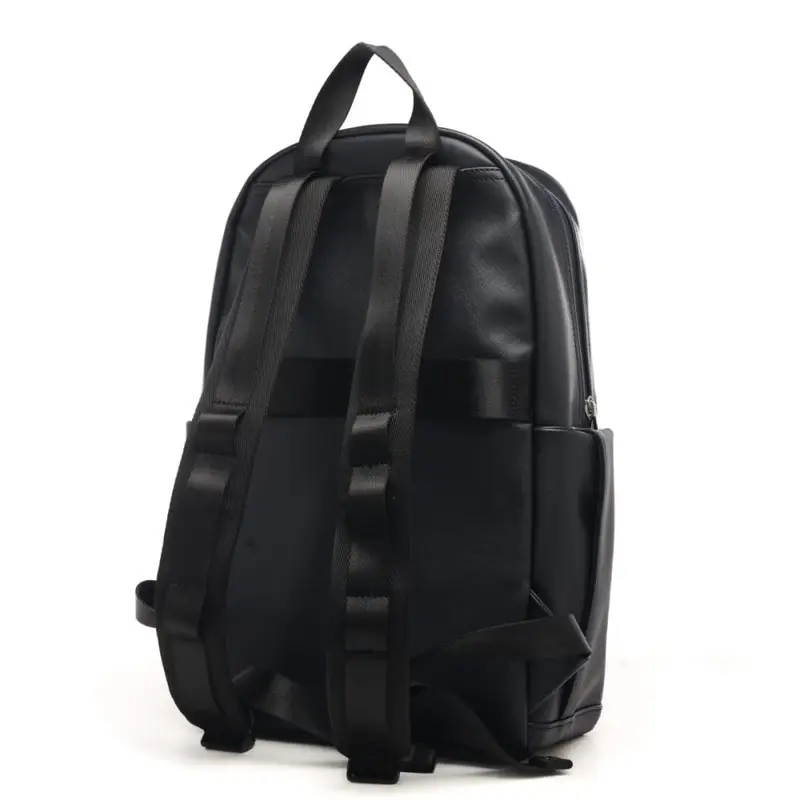 Guess zaino da uomo con targhetta logata sul davanti e tasca con zip blu scuro miniatura 3