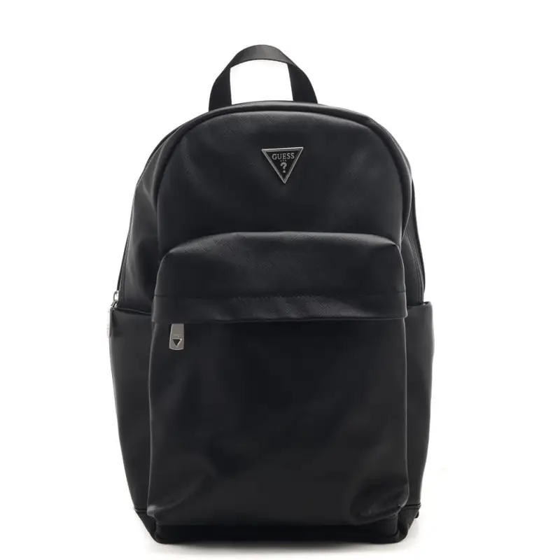 Guess zaino da uomo con targhetta logata sul davanti e tasca con zip nero