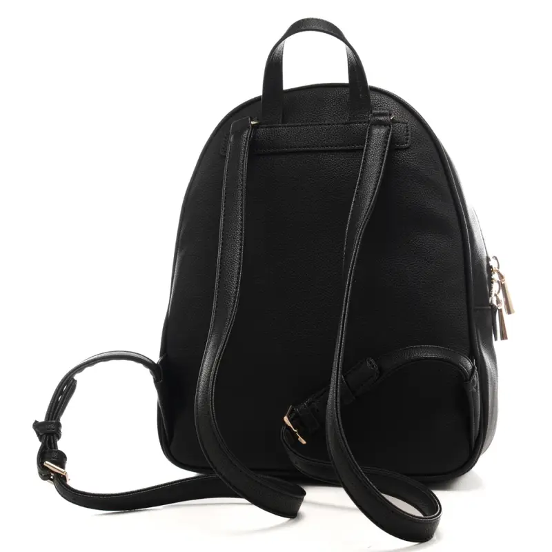 zaino grande da donna con doppio scomparto e targhetta triangolare logata nero miniatura 3