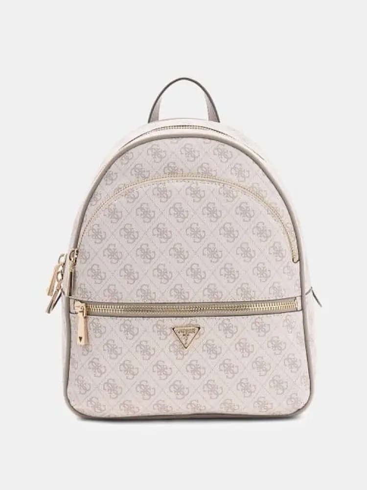 zaino grande manhattan ii in ecopelle panna logo all over