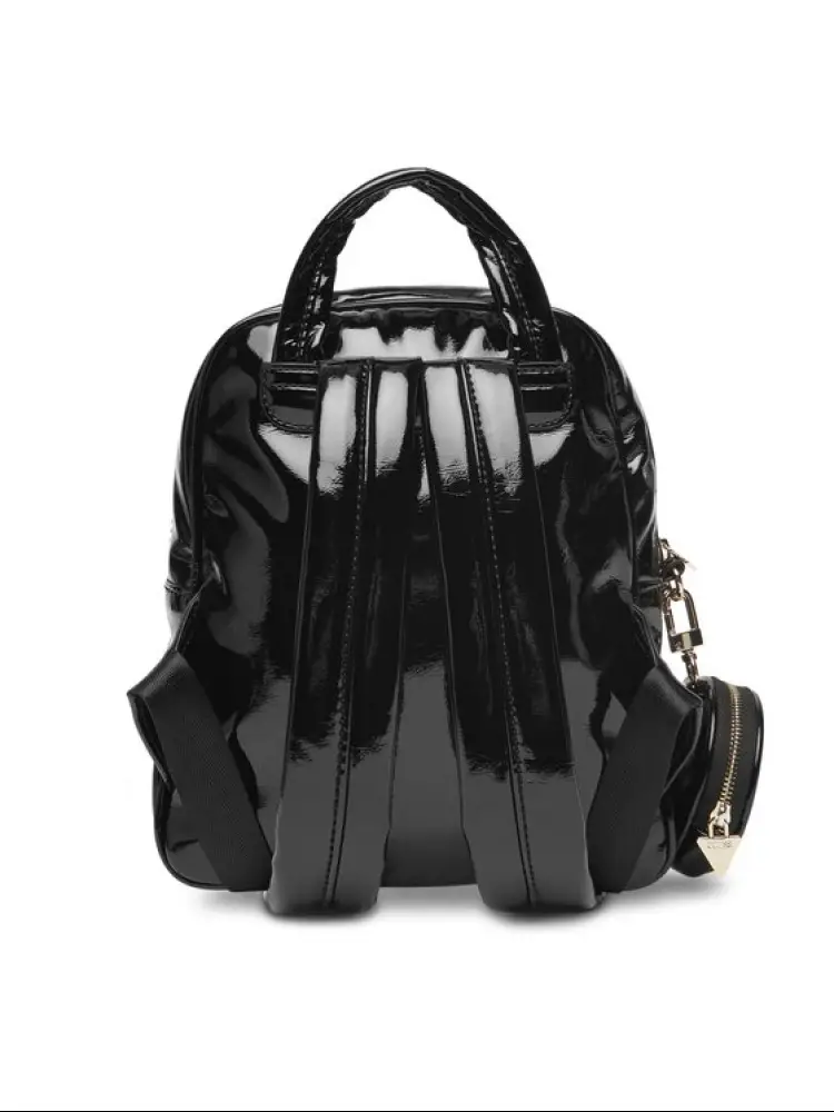 zaino nero bambina logo sul davanti miniatura 2