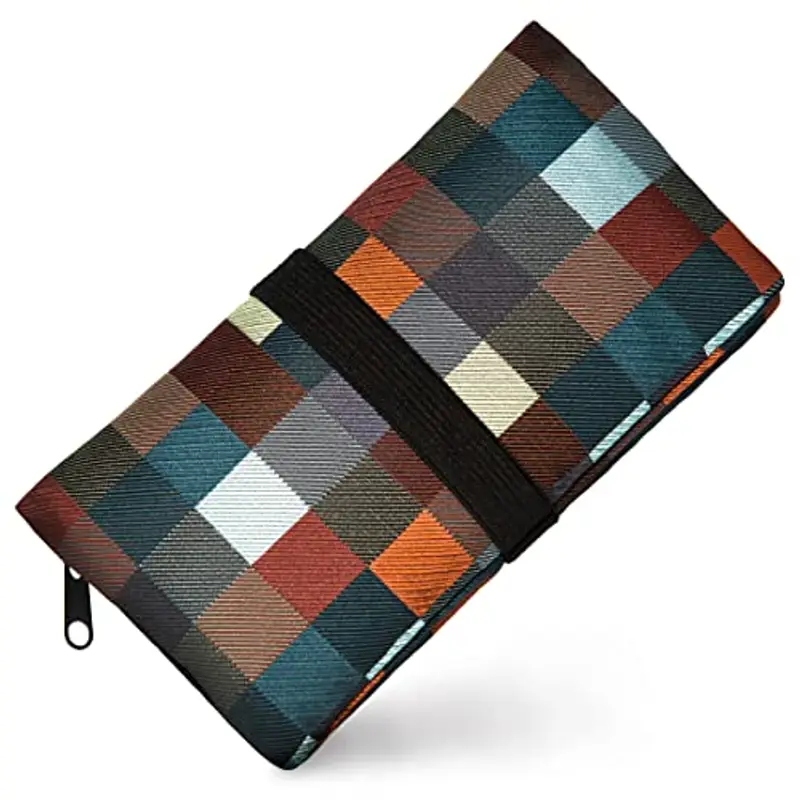 GUGGIARI® Porta Tabacco Cartine e Filtri - Astuccio Portatabacco in Tessuto Realizzato a Mano - Porta Tabacco Donna/Uomo (Multicheck)