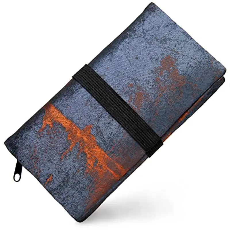 GUGGIARI® Porta Tabacco Cartine e Filtri - Astuccio Portatabacco in Tessuto Realizzato a Mano - Porta Tabacco Donna/Uomo (Rusty Metal - Iron)