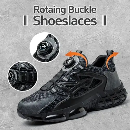 Gugifcto Scarpe Antinfortunistiche Uomo Donna Moda Sneakers Antiscivolo Leggere Traspiranti Rilascio Comode Rapido miniatura 3