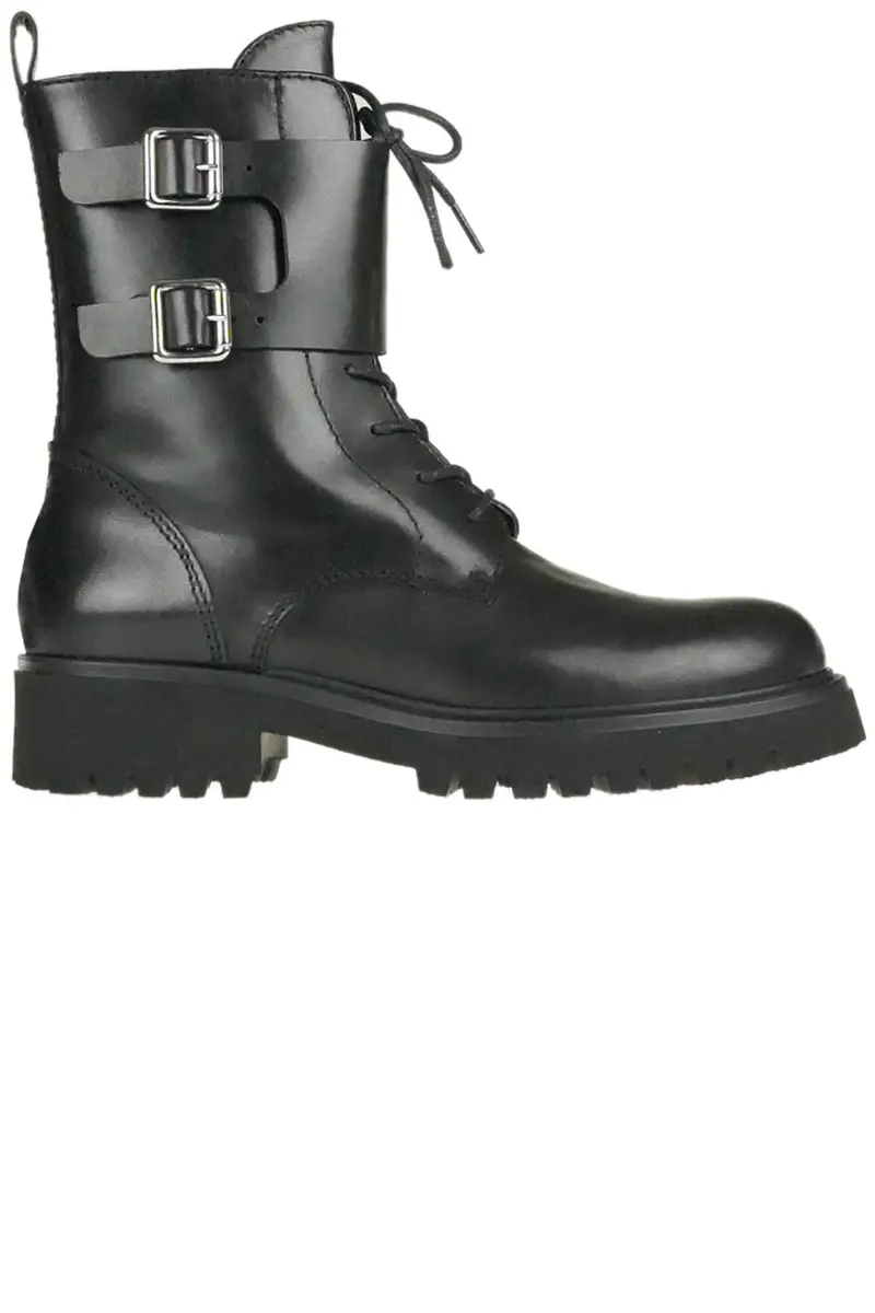 Anfibi in pelle spazzolata Nero