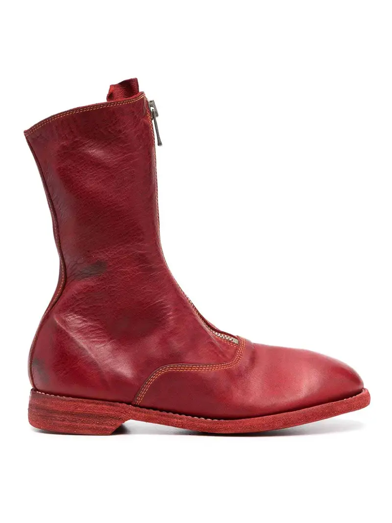 Stivali con cerniera frontale Rosso